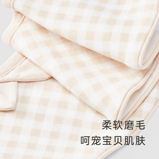 英氏婴儿围兜新生垫巾防吐奶格纹小熊口水巾2023新款-YZJKJ1P005A 商品图2