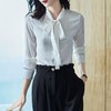2023秋装新款衬衫女长袖宽松雪纺衫系带女士衬衣A2566 商品缩略图1