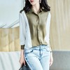 2023秋装新款衬衫女长袖宽松雪纺衫撞色女士衬衣A2716 商品缩略图3