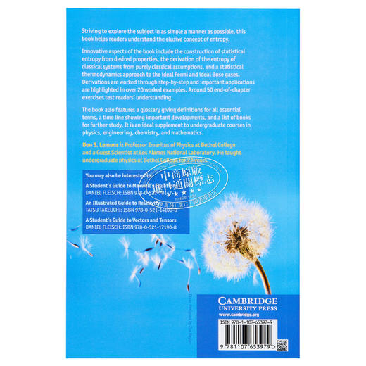 【中商原版】A Student's Guide to Entropy(Student's Guides) 英文原版 剑桥大学生指南系列：熵 Don S. Lemons 商品图1
