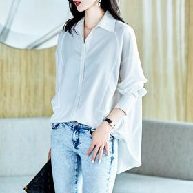 2023秋装新款纯棉白衬衫女长袖宽松简约女士衬衣A2695