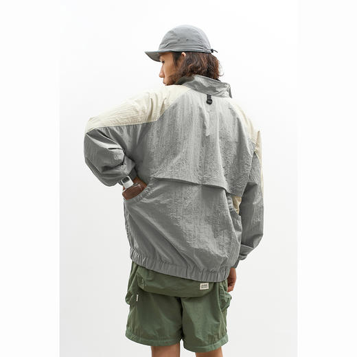 吃茶去chichaqu宽松立领拼色户外运动夹克 商品图5