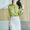 2023秋装新款衬衫女长袖小立领雪纺荷叶边女士衬衣A2558 商品缩略图0