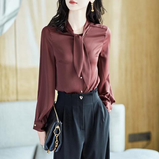 2023秋装新款衬衫女长袖宽松雪纺衫灯笼袖女士衬衣A2715 商品图3