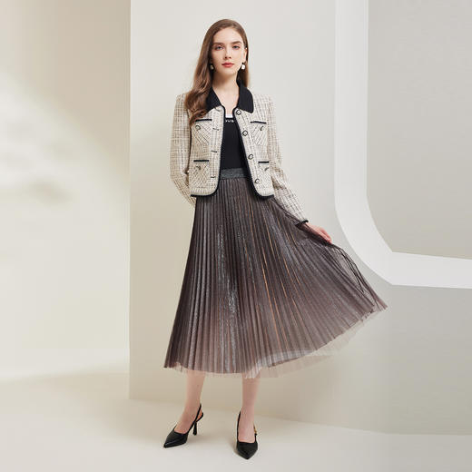 NG109斯尔丽2023秋季新款撞色衬衣领小香风时尚百搭外套 商品图3