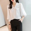 2023秋装新款上衣白色雪纺衫衬衫女长袖蕾丝花边女士衬衣 商品缩略图1