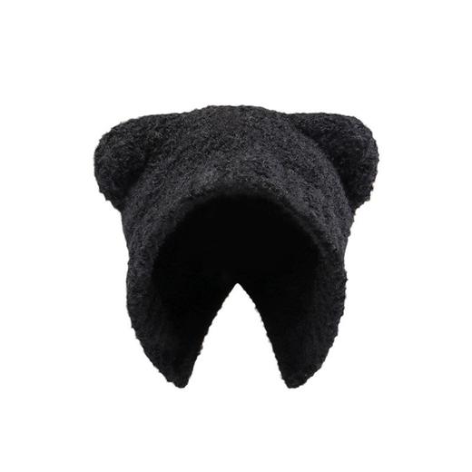 【超显脸小！可爱小熊耳朵针织帽】柔软毛感舒适温暖，简约时尚，保暖毛绒护耳lis 商品图4