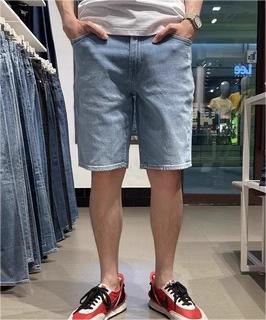 Lee商场同款2021年夏款男浅色水洗牛仔短裤LMR902CSCBHL