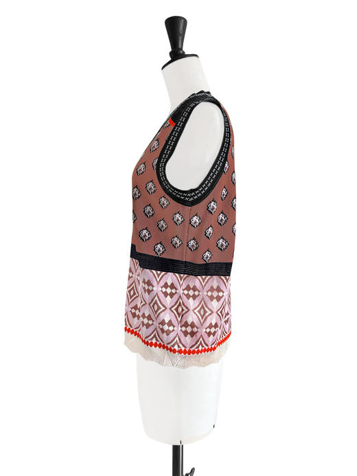 TYNVIE 针织马甲背心 - 咖色印花 商品图3