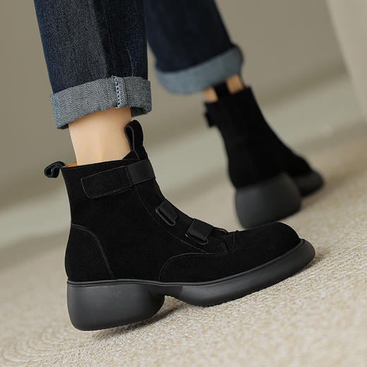 时尚减龄，个性拼色牛反绒厚底短靴KYD-KK7880 商品图10