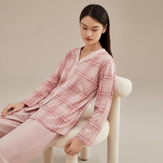 3部顶瓜瓜睡衣女士春秋款纯棉长袖格子家居服DJJWQ-APW21605 商品图4