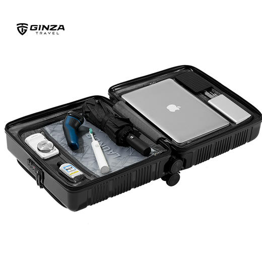 银座GINZA TRAVEL 17寸前开盖拉链商务便携登机箱6618L 商品图6