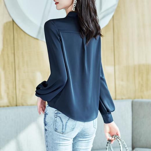 2023秋装新款衬衫女长袖宽松雪纺衫灯笼袖女士衬衣A2715 商品图1