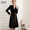 IWY黑色长袖连衣裙女秋冬新款高级感气质职业前台工作服工装裙子22C170 商品缩略图0
