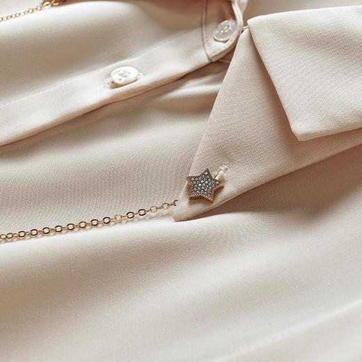 2023秋装新款衬衫女长袖宽松雪纺衫粉色女士衬衣A2691 商品图3