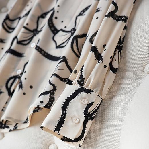 2023秋装新款衬衫女长袖宽松雪纺衫撞色女士衬衣A2388 商品图2