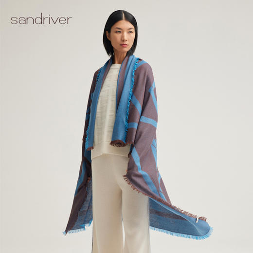 羊绒提花方巾SJF95K003W 商品图0