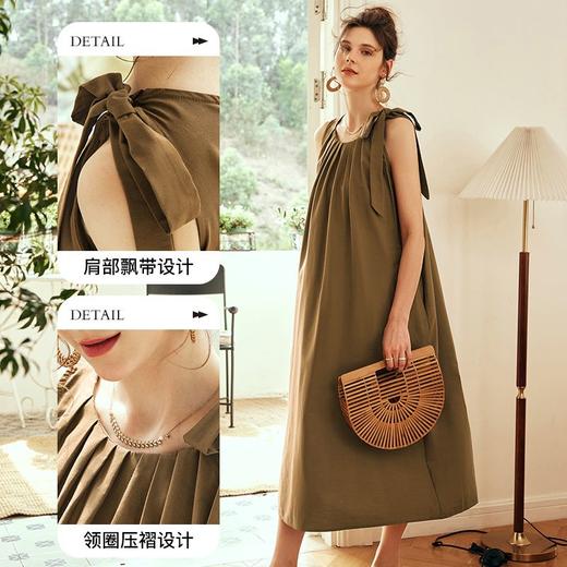OLrain欧芮儿法式棕色无袖连衣裙女夏季2023年新款宽松度假风裙子 商品图3