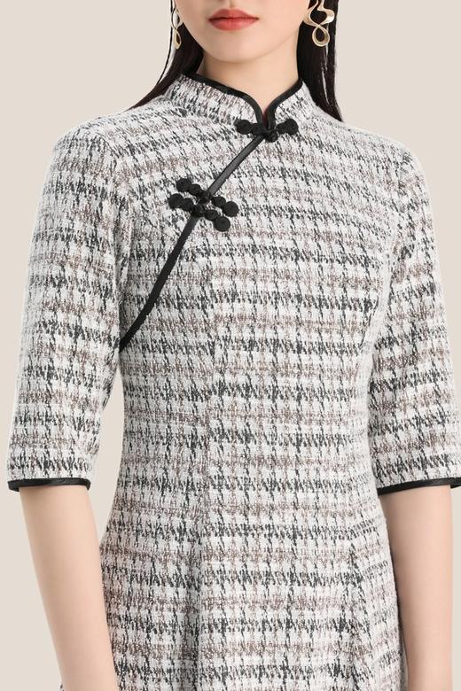 LNNNS 千鸟纹粗花呢旗袍连衣裙 8088 商品图2