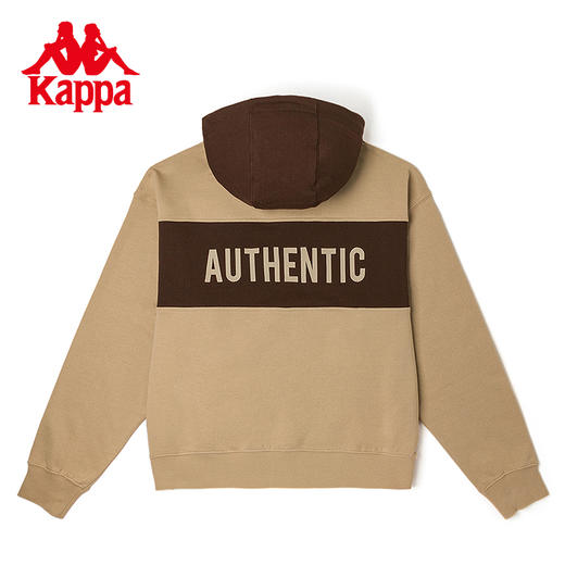 Kappa卡帕复古运动套头帽衫2023新款男撞色卫衣薄毛圈休闲长袖 商品图1