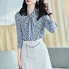 2023秋装新款衬衫女长袖宽松雪纺衫系带女士衬衣A2511 商品缩略图0