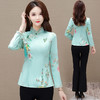 WY756## 新款新款改良旗袍上衣春秋季女中国风气质复古显瘦中式长袖上衣 商品缩略图3