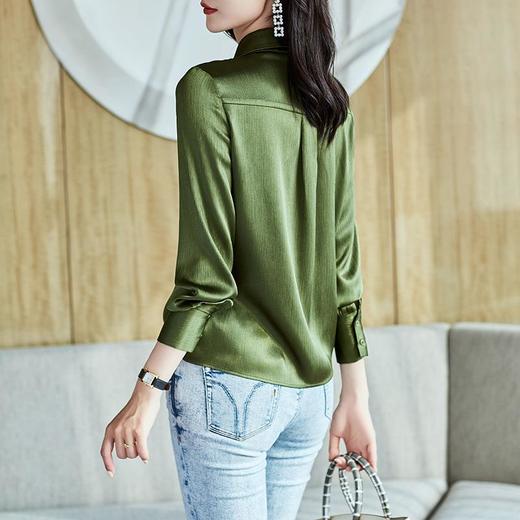 2023秋装新款衬衫女长袖雪纺女士衬衣飘带可以脱卸A2527 商品图1