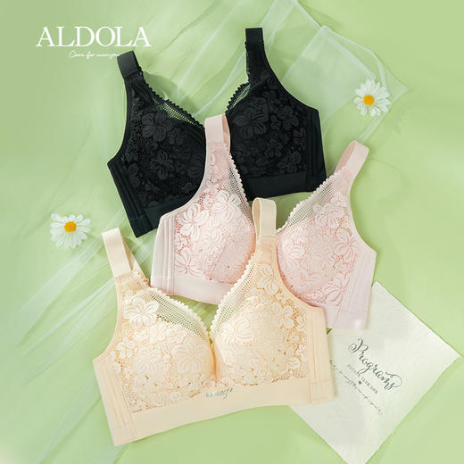 雅黛丽内衣女大胸显小薄款洞洞杯透气文胸无钢圈收副乳防下垂胸罩 商品图9