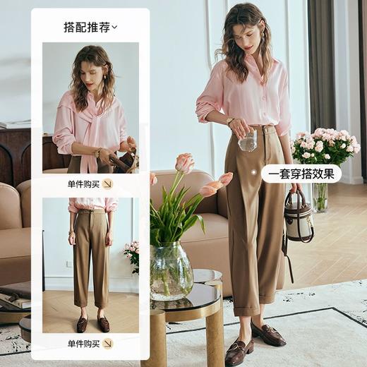 OLrain欧芮儿法式粉色衬衫女夏季2023新款宽松衬衣 商品图7