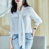 2023秋装新款衬衫女长袖宽松雪纺衫纯色女士衬衣A2730 商品缩略图1