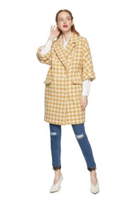SUMMER & SAGE 黄色千鸟格大衣 8158