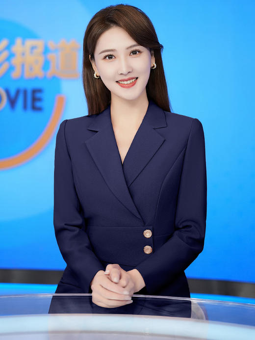 高端秋季粉色连衣裙主持人气质OL通勤时尚播音艺考职业装 商品图3