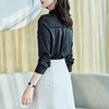 2023秋装新款衬衫女长袖宽松雪纺衫黑色女士衬衣A2679 商品缩略图1