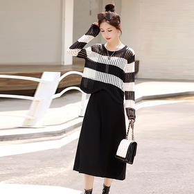 针织开衫时尚休闲，显瘦早秋穿搭套装裙HR-YF9518