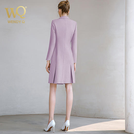 秋季高端军绿色连衣裙女长袖主持人职业装通勤气质西装裙工作服 商品图4