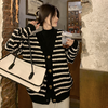 【条纹针织开衫】2023新款小众设计感长袖 V领宽松慵懒 毛衣外套 时尚优雅 商品缩略图1
