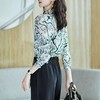 2023秋装新款衬衫女长袖宽松雪纺衫绿色女士衬衣A2735 商品缩略图1
