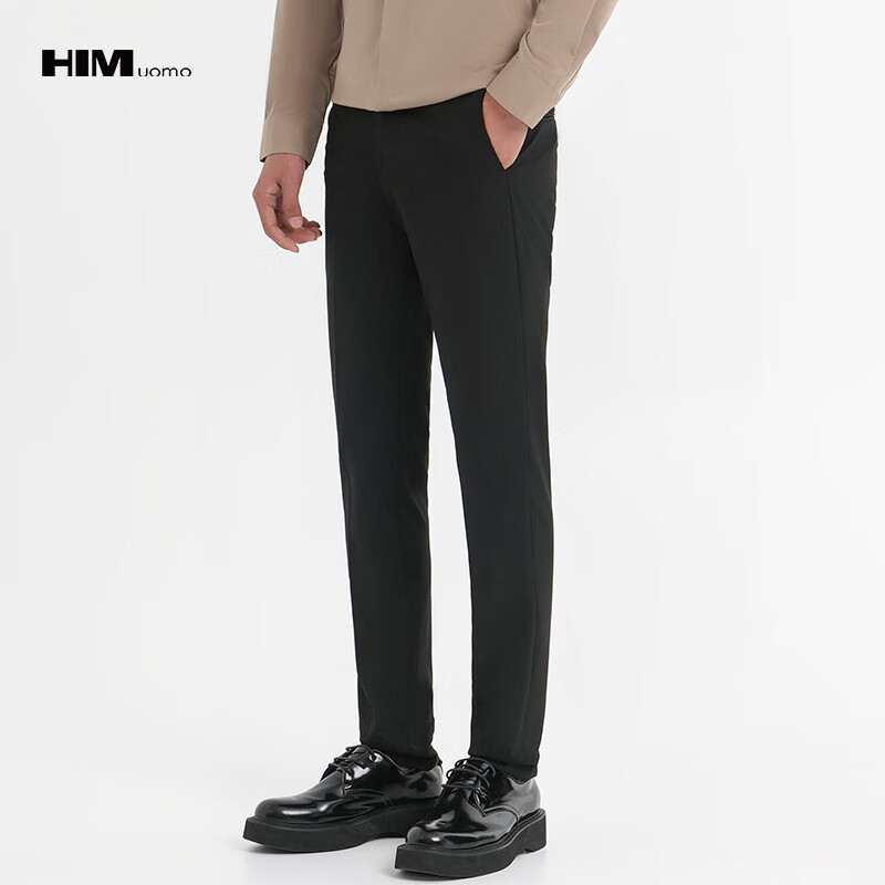 HIM漢崇 日常商务通勤西裤男修身微弹斯文正装单西长裤 2024夏季