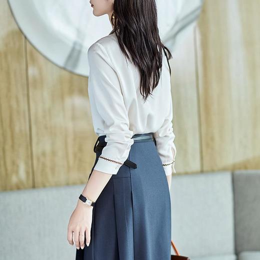 2023秋装新款衬衫女长袖宽松雪纺衫简约女士衬衣A2510 商品图2