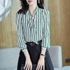 2023秋装新款衬衫女长袖宽松雪纺衫条纹女士衬衣A2755 商品缩略图0