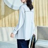 2023秋装新款白衬衫女长袖宽松雪纺中长款女士衬衣A2637 商品缩略图2