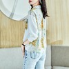 2023秋装新款衬衫女长袖宽松雪纺衫印花女士衬衣A2395 商品缩略图1