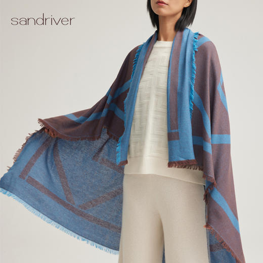 羊绒提花方巾SJF95K003W 商品图4