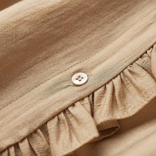 2023秋装新款衬衫女长袖大码简约荷叶边女士衬衣A2729 商品图3