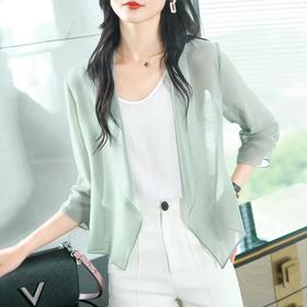 2023夏季新款雪纺衫大码防晒衣空调衫披肩外套沙滩服1781