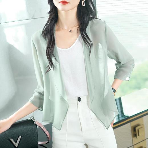 2023夏季新款雪纺衫大码防晒衣空调衫披肩外套沙滩服1781 商品图0