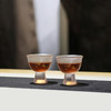 心缘堂蝶恋花高足杯/本色100ML 手工琉璃茶杯品茗杯主人杯 大号加厚功夫茶杯单杯 商品缩略图4