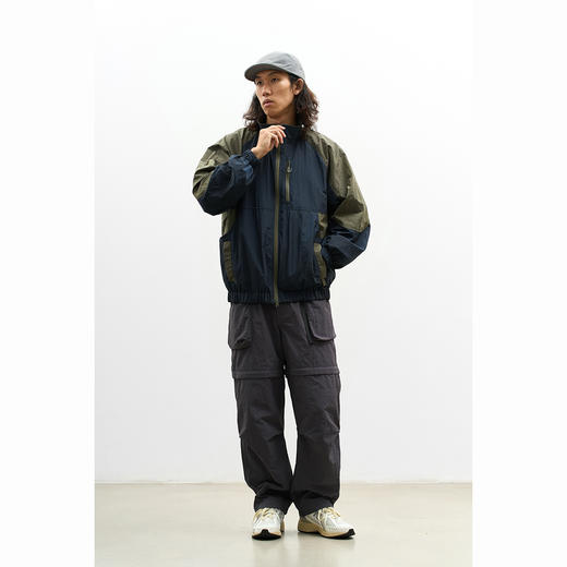 吃茶去chichaqu宽松立领拼色户外运动夹克 商品图3