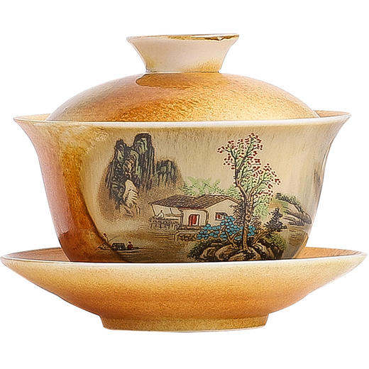 「数款可选！手绘国潮风」今丰唐清水柴烧陶瓷手绘国潮风盖碗茶杯 泡茶碗敬茶碗单个功夫茶餐饮用具 商品图4