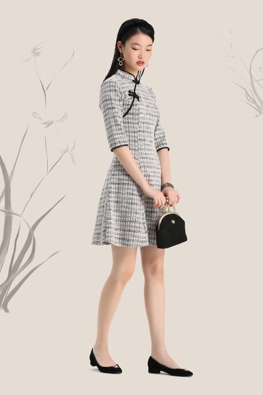 LNNNS 千鸟纹粗花呢旗袍连衣裙 8088 商品图1